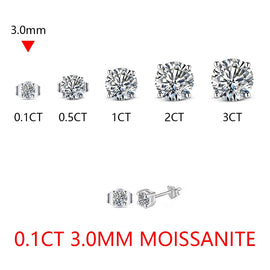 Silver Moissanite Stud Earrings 