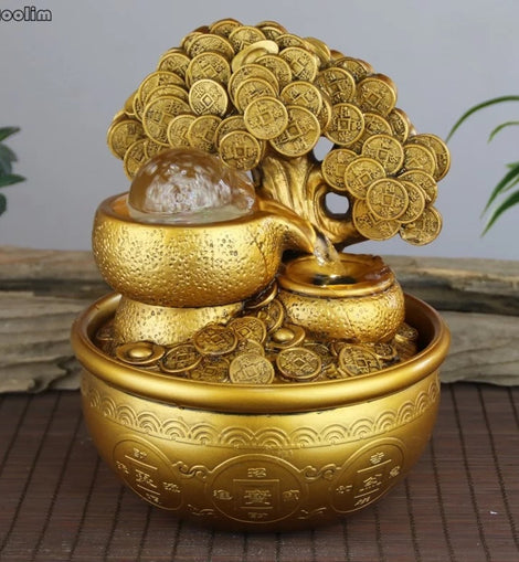 Gold Money Tree Water Fountain Ornaments