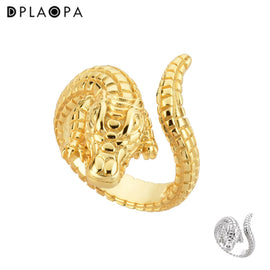 925 Sterling Silver Gold Plated Silver Crocodile Ring