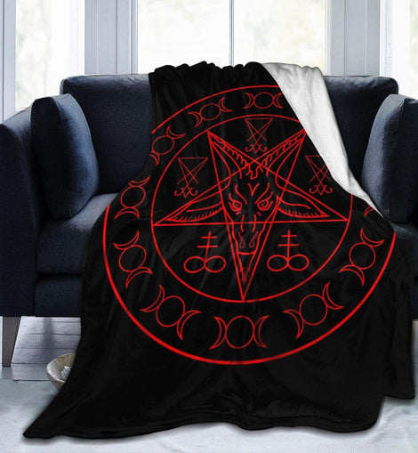 New Satanic Wiccan Symbols Goat Blanket