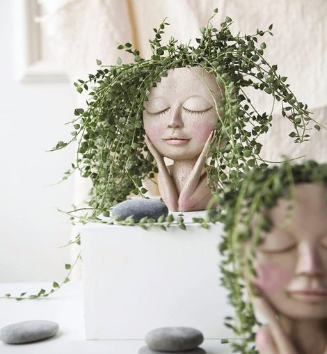 New Creative Face Flower Head Planter Pot