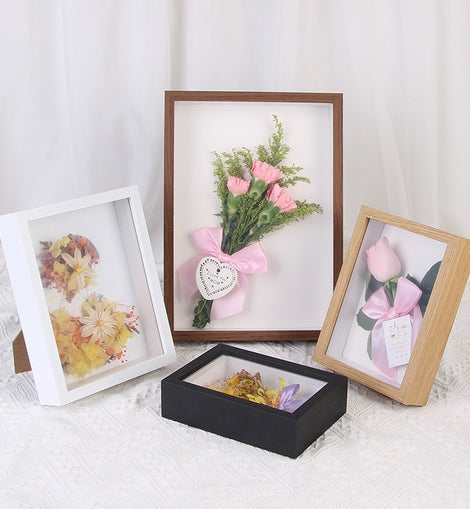 New Dried Flowers Wooden Photo Frame